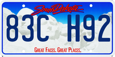 SD license plate 83CH92
