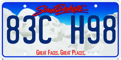 SD license plate 83CH98