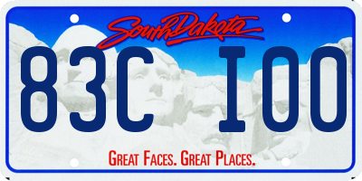 SD license plate 83CI00