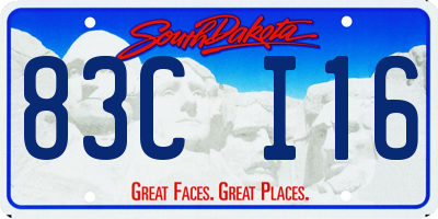 SD license plate 83CI16