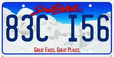 SD license plate 83CI56
