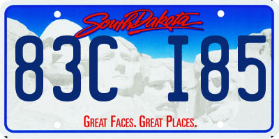 SD license plate 83CI85