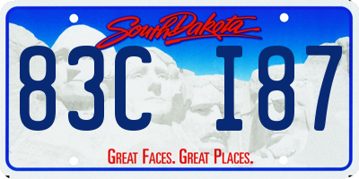 SD license plate 83CI87