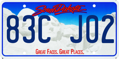 SD license plate 83CJ02