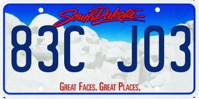 SD license plate 83CJ03