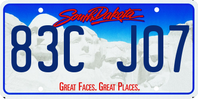 SD license plate 83CJ07