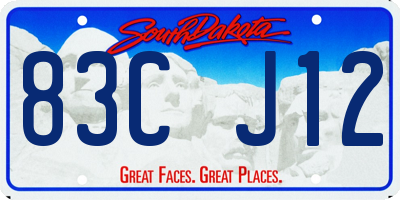 SD license plate 83CJ12