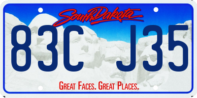 SD license plate 83CJ35