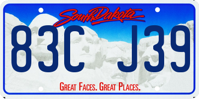 SD license plate 83CJ39