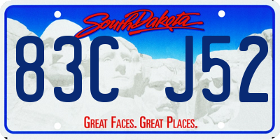 SD license plate 83CJ52