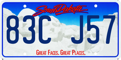SD license plate 83CJ57