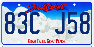 SD license plate 83CJ58