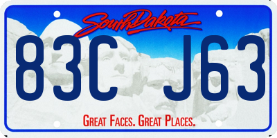 SD license plate 83CJ63
