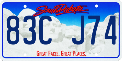 SD license plate 83CJ74