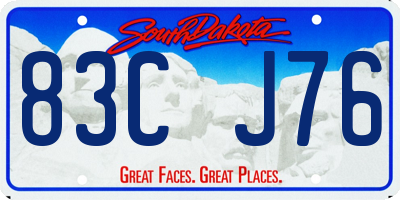 SD license plate 83CJ76