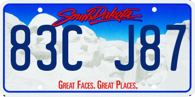 SD license plate 83CJ87