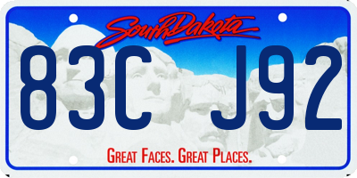 SD license plate 83CJ92