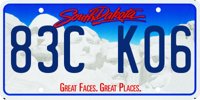 SD license plate 83CK06