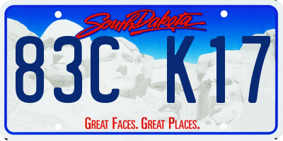 SD license plate 83CK17