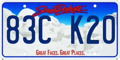 SD license plate 83CK20