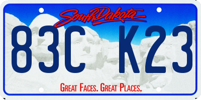 SD license plate 83CK23
