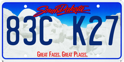 SD license plate 83CK27