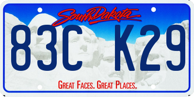 SD license plate 83CK29