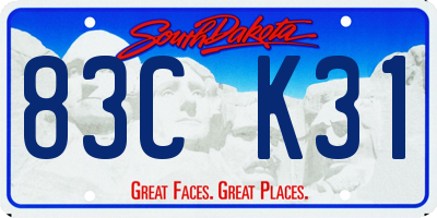 SD license plate 83CK31