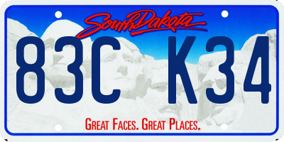 SD license plate 83CK34