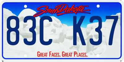 SD license plate 83CK37
