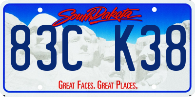 SD license plate 83CK38