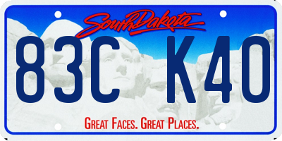 SD license plate 83CK40