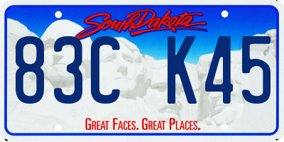 SD license plate 83CK45