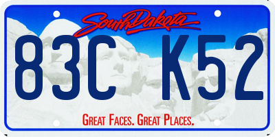 SD license plate 83CK52