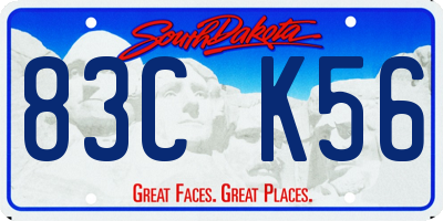 SD license plate 83CK56