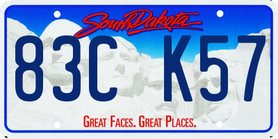 SD license plate 83CK57