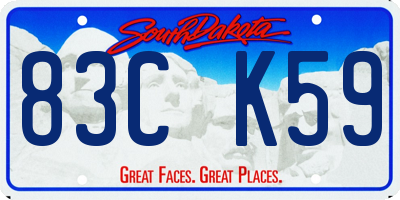 SD license plate 83CK59
