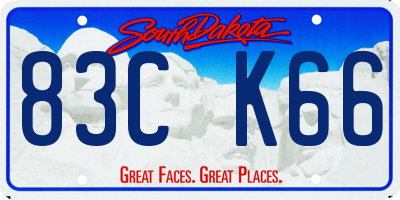 SD license plate 83CK66