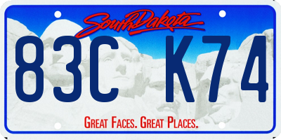 SD license plate 83CK74