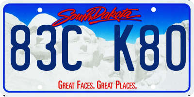 SD license plate 83CK80