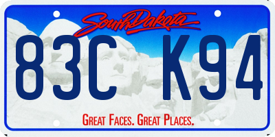 SD license plate 83CK94