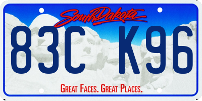 SD license plate 83CK96