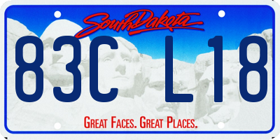 SD license plate 83CL18