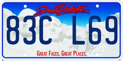 SD license plate 83CL69