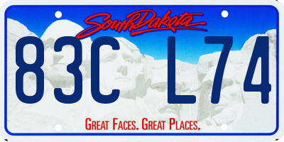 SD license plate 83CL74
