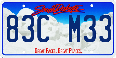 SD license plate 83CM33