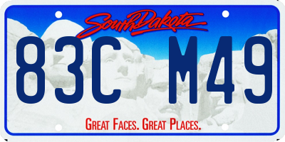 SD license plate 83CM49