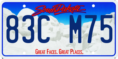 SD license plate 83CM75