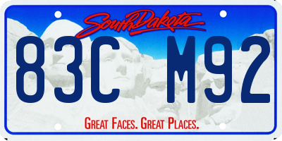 SD license plate 83CM92