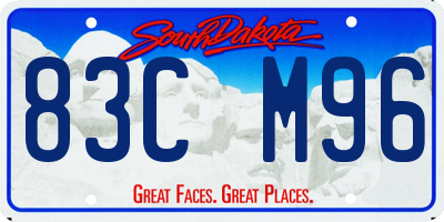 SD license plate 83CM96